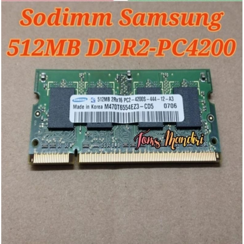 Memori SODIMM Samsung 512MB DDR2 PC4200 for Laptop