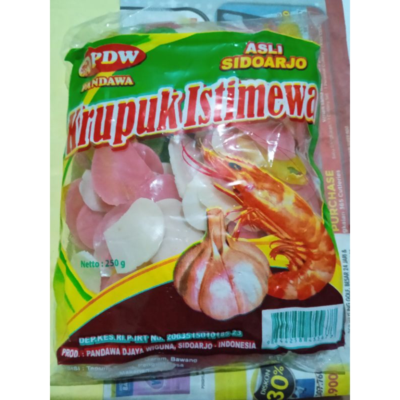 

Kerupuk Bawang Pandawa (warna) 250 gram