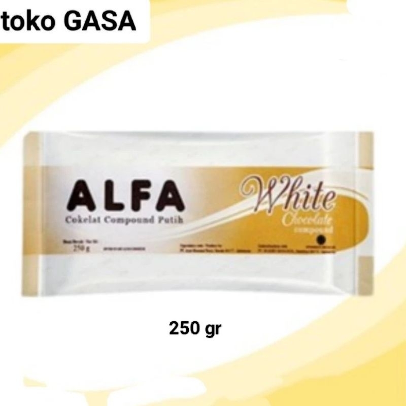 

White COMPOUND CHOCOLATE ALFA 250gr/cokelat compound PUTIH alfa 250gr/coklat blok putih/cokelat batang putih / WHITE Compound Chocolate 250gr