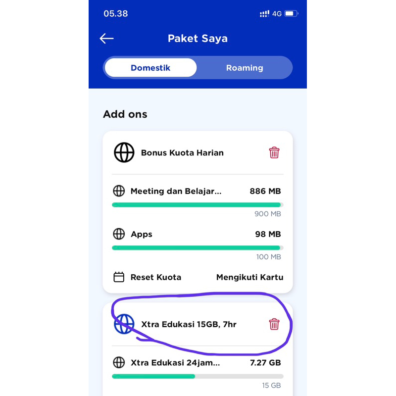 paket edukasi 15 gb 7hri XL