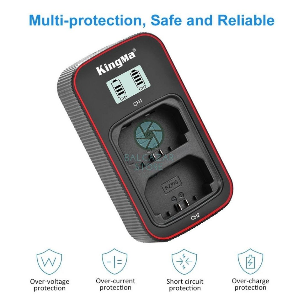 KingMa Dual Charger BM058-FZ100 BC-QZ1 for Battery NP-FZ100 Sony Alpha A7Riii A7iii A9 A9A7M3