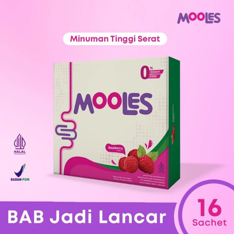 Harga Termurah  Mooles Fiber Diet & Detox Pelangsing Badan 1 Box 16 Sachet