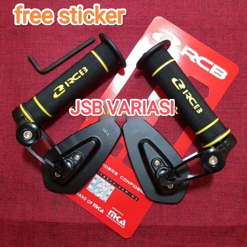 Paket Handgrip RCB HG55 + Spion Jalu Oval Universal Motor Nmax Aerox Mio dll - JSB VARIASI