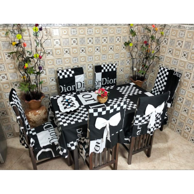 SARUNG KURSI 6 COVER KURSI 6 MEJA MAKAN