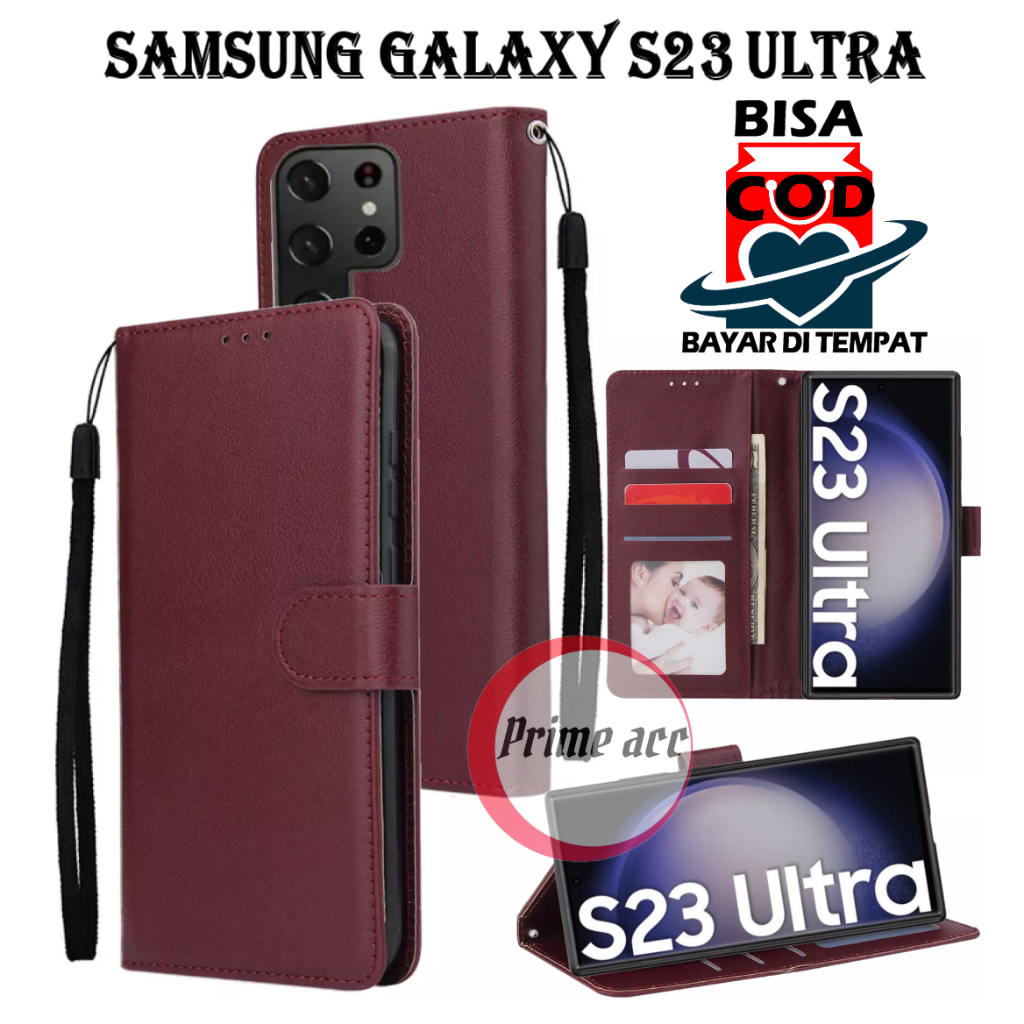 SAMSUNG GALAXY S23 ULTRA FLIP CASE - LEATHER CASE FLIP UNTUK SAMSUNG GALAXY S23 ULTRA / FLIP WALLET 