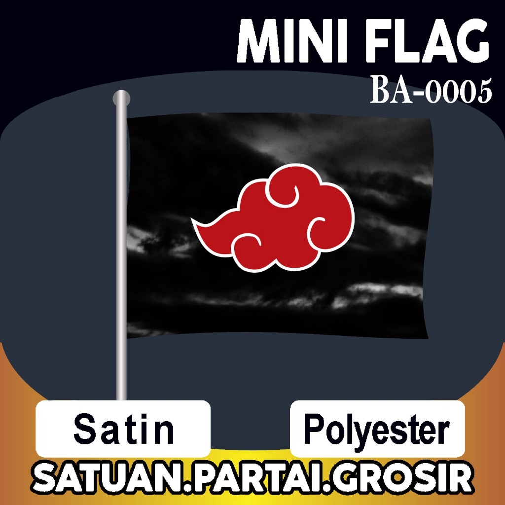 Bendera Custom Logo NARUTO Uchiha Clan / Cetak Bendera Kain Custom Desain Bebas / Bendera Naruto