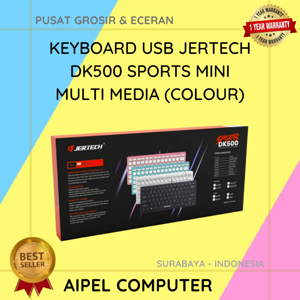 DK500 | KEYBOARD USB JERTECH DK500 SPORTS MINI MULTI MEDIA (COLOUR)