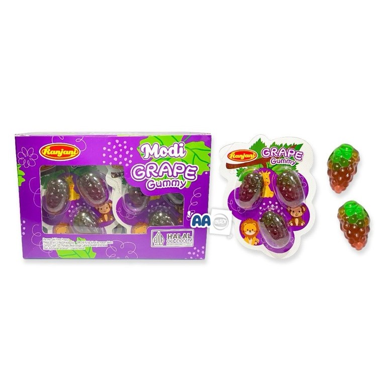 

RANJANI MODI ANGGUR GUMMY BOX ISI 24 X 9 GR