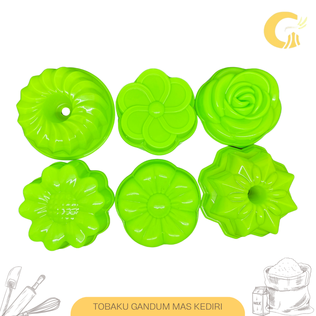 Cetakan Kue Kukus Plastik Jumbo Agar Jelly Puding Kue Putu Ayu Talam Bunga (Isi 12)