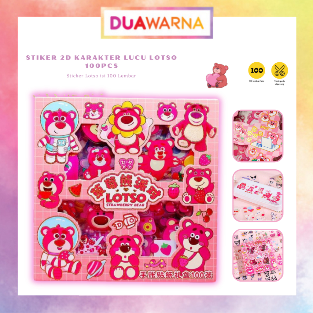 

DuaWarna Stiker Karakter Lotso 2D 100 Lembar