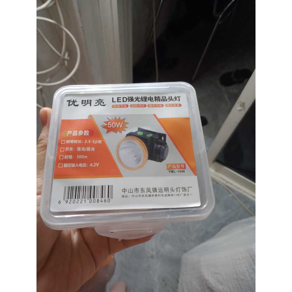 Ratoo Senter Kandang Ternak Senter Lampu Kepala Led 50Watt