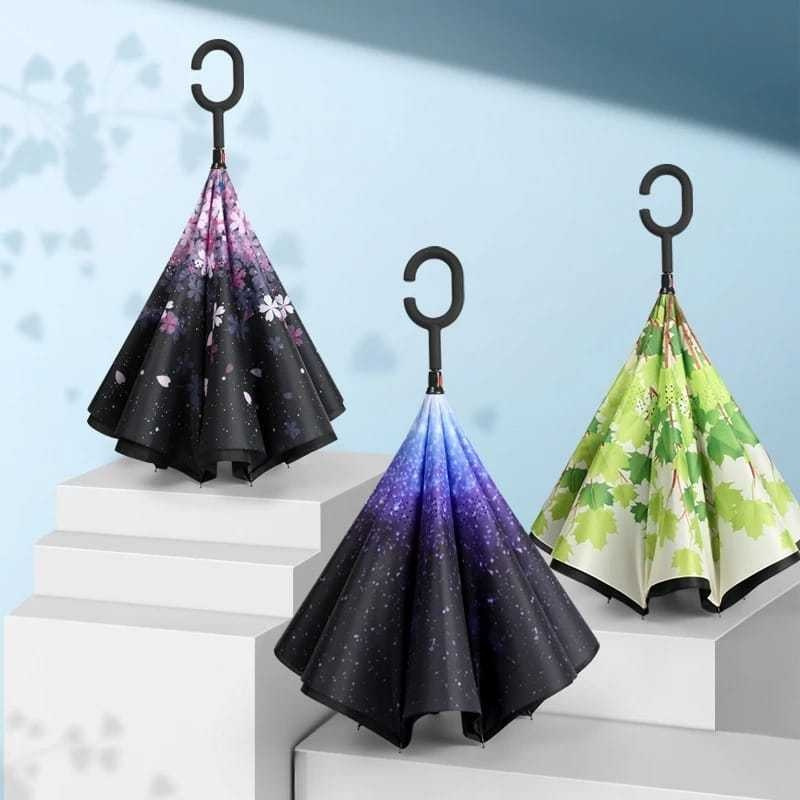 Payung Lipat 3D || Payung Motif Beruang, Buah dan Pelangi (non 3D) || Payung J / Payung Terbalik