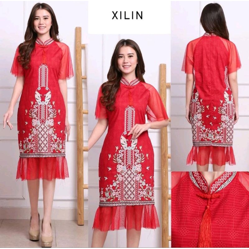 Dress & Kemeja Imlek Batik Couple/ Dress & Kemeja Sincia CNY Batik Couple/ Dress & Kemeja Sangjit Ba