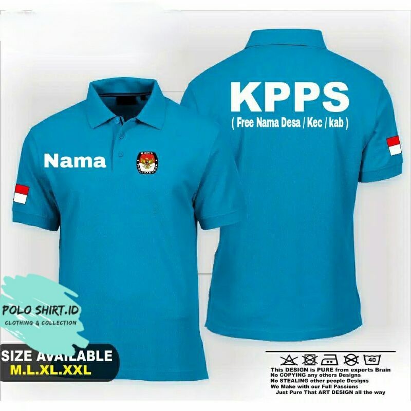 Kaos Kerah Polo KPPS Free Nama & Daerah / Poloshirt Kaos Kerah KPPS free Nama PENDEK