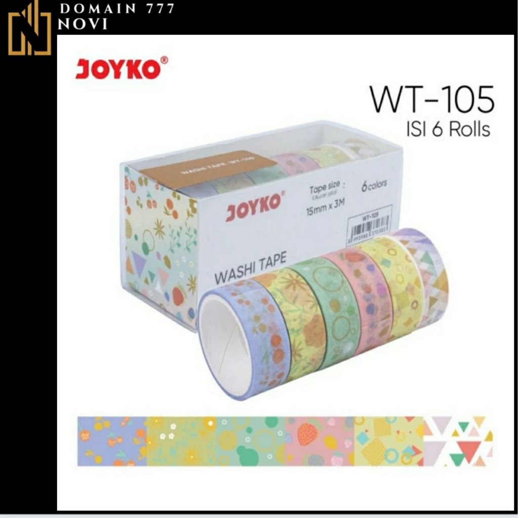 

Masking Tape Washi Tape Joyko WT - 105 Selotif Bermotif - Ungu