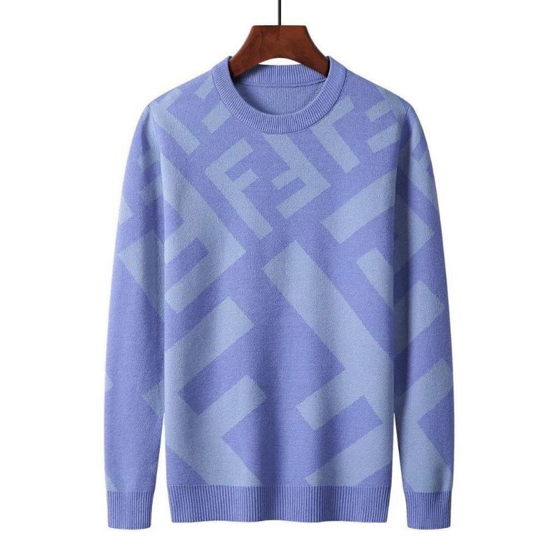 SWEATER RAJUT PRIA FENDI BLUE MIRROR