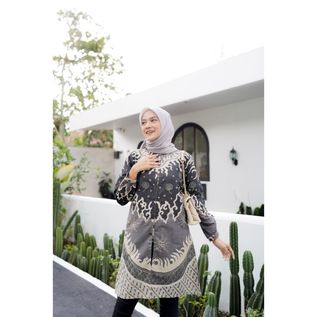 MAHESA BLACK COUPLE | Tunik Batik | Kemeja Batik Panjang | Seragam Kantor |Batik Couple JUMBO