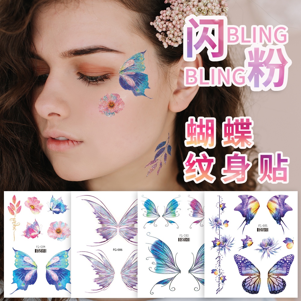 Tato kupu-kupu cewek Tatoo glitter  dewasa