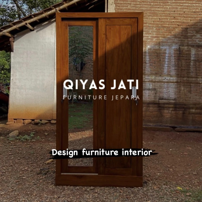 lemari baju 2 pintu sliding minimalis lemari pakaian 2 pintu geser kayu jati tua