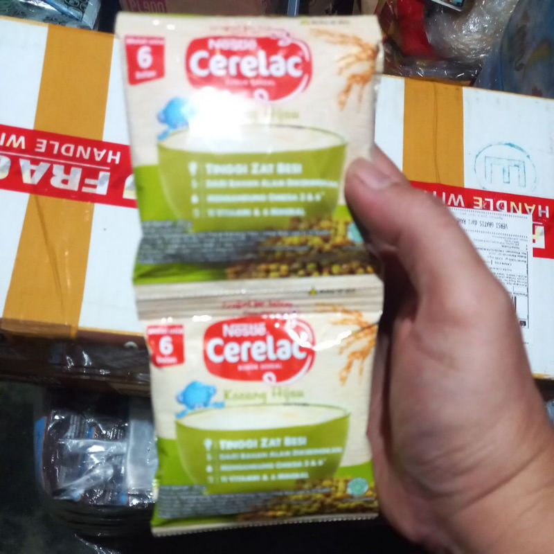 nestle cerelac kacang ijo renceng isi 8 sachet