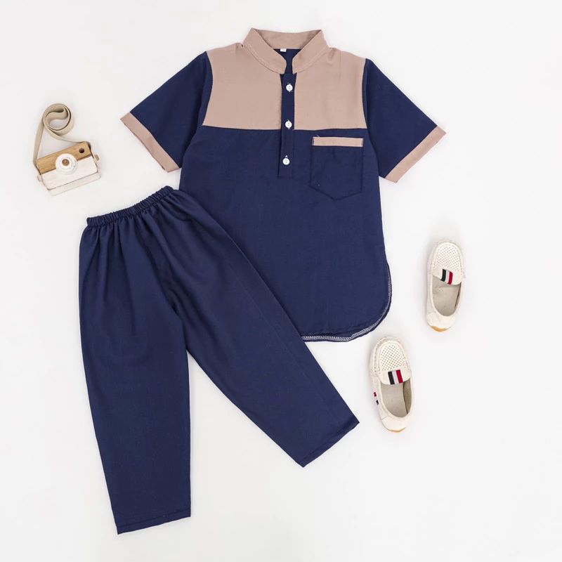 Baju Koko Anak Laki Laki 1 - 12 tahun Setelan Muslim Celana Pakaian Kurta Premium Polos Kids 2 3 4 5