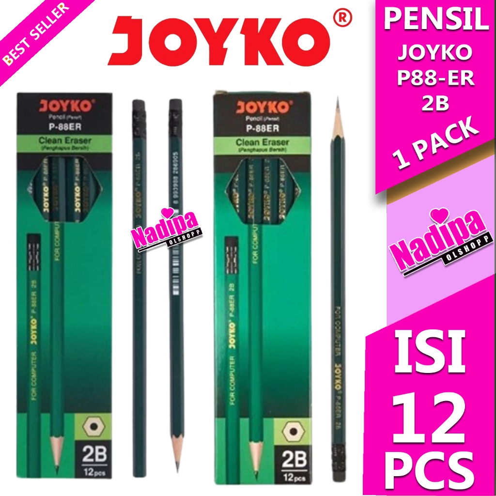 

PENSIL JOYKO P-88 ER PENGHAPUSAN BERSIH 2B 1 PACK ISI 12 PCS NADIPA OLSHOPP