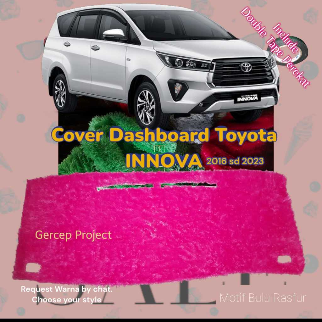 Cover Dashboard Toyota Kijang INNOVA Reborn Bulu Rasfur Interior Dasbor Aksesoris