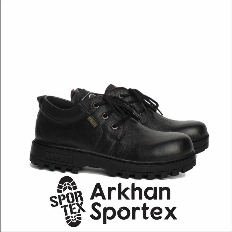 Sepatu Safety Pria Ujung Besi KULIT ASLI Type Pendek Pria Arkhan Sportex