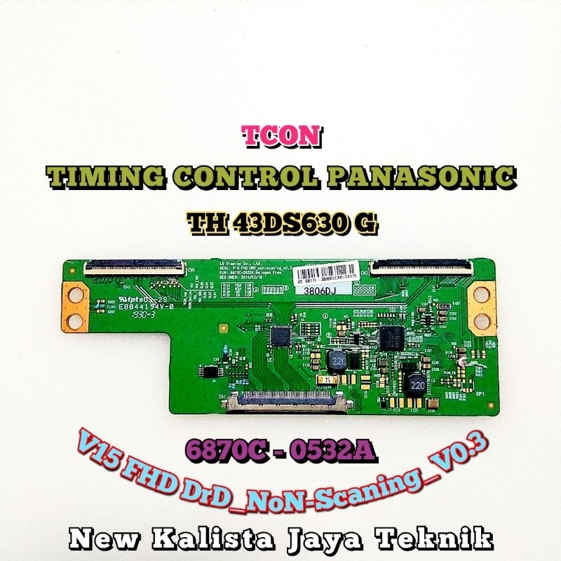 TCON TV PANASONIC TH 43DS630 G ORIGINAL V15 FHD DRD NON SCANING V0.3 TICON 43DS630G TIKON PANASONIC 