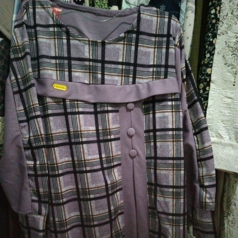 Gamis Kotak-Kotak. Gamis Syari