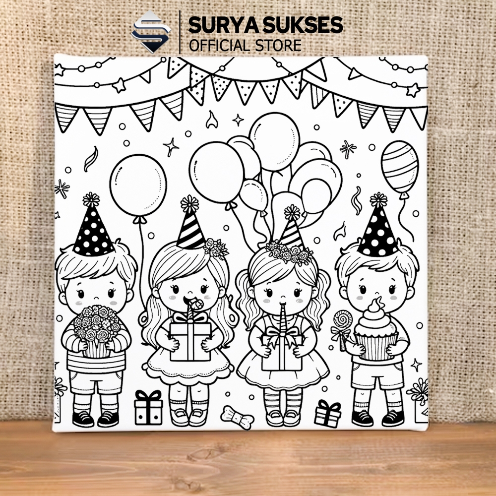 

DIY PAINT KIT ONE SET CANVAS BOARD - KANVAS LUKIS SKETSA SET 20 X 20 CM CANVAS GAMBAR