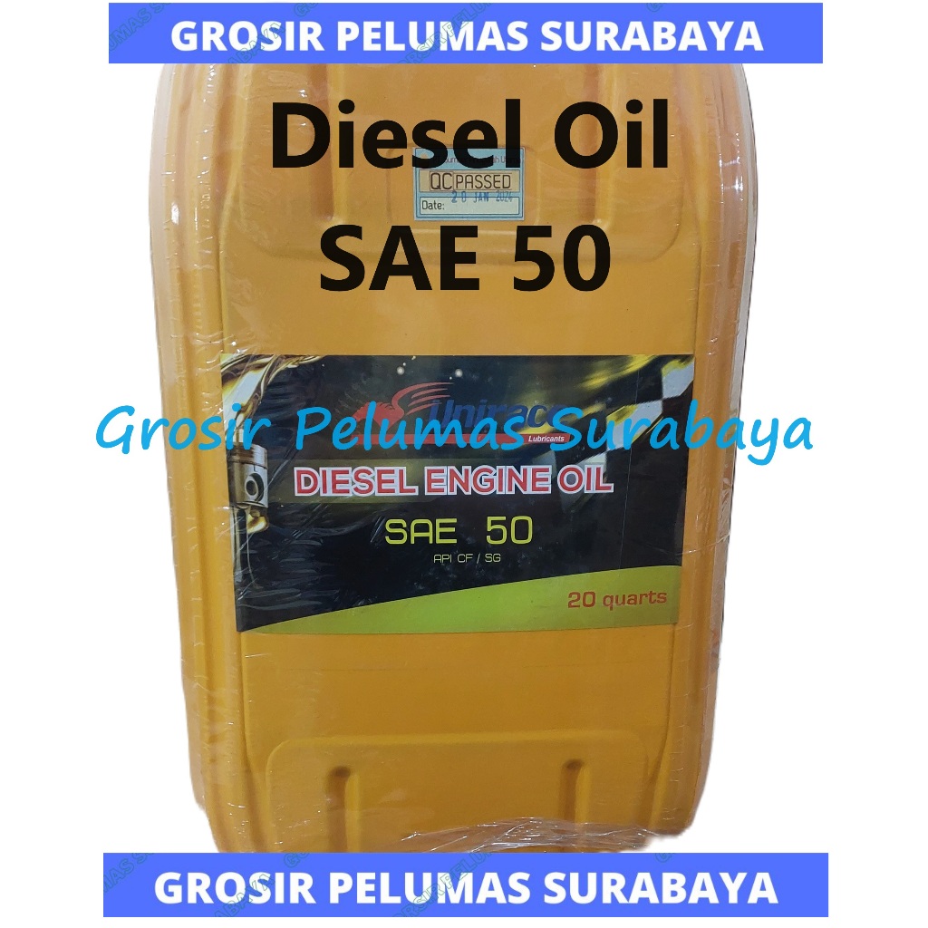 Oli Mesin Diesel sae 50 Api CF UNIRACE Diesel 50 Engine oil jerigen 20 Q oli sae 50