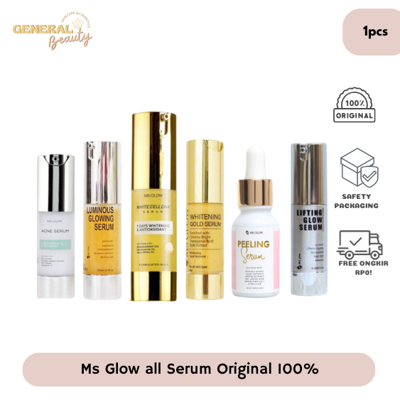 General Beauty - Ms Glow Serum Luminous | Whitening Gold Serum | Serum Lifting | Serum Acne | Serum WhiteCell DNA | Serum Peeling Ms GlowSeum Wajah