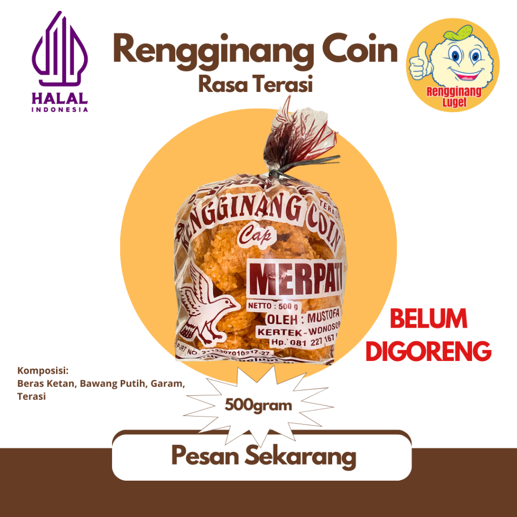 

Piscoklegit_ Rengginang Mentah Khas Wonosobo 100% Ketan Asli Cap Merpati Isi 160 Pcs (Bulat Coin)