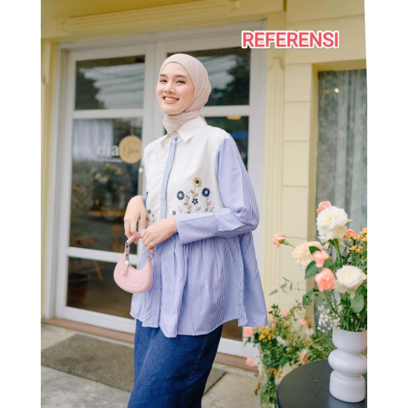 [OTULILI] BIANCA BLOUSE LD 100 | KEMEJA WANITA INSPIRED HAIDEEORLIN FATUNHIJABS CANDY LADY EMBROIDER