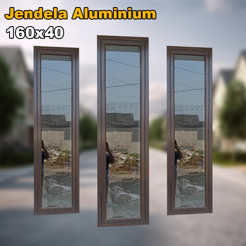 jendela aluminium cesment jumbo 160x40 | kusen jendela alumunium