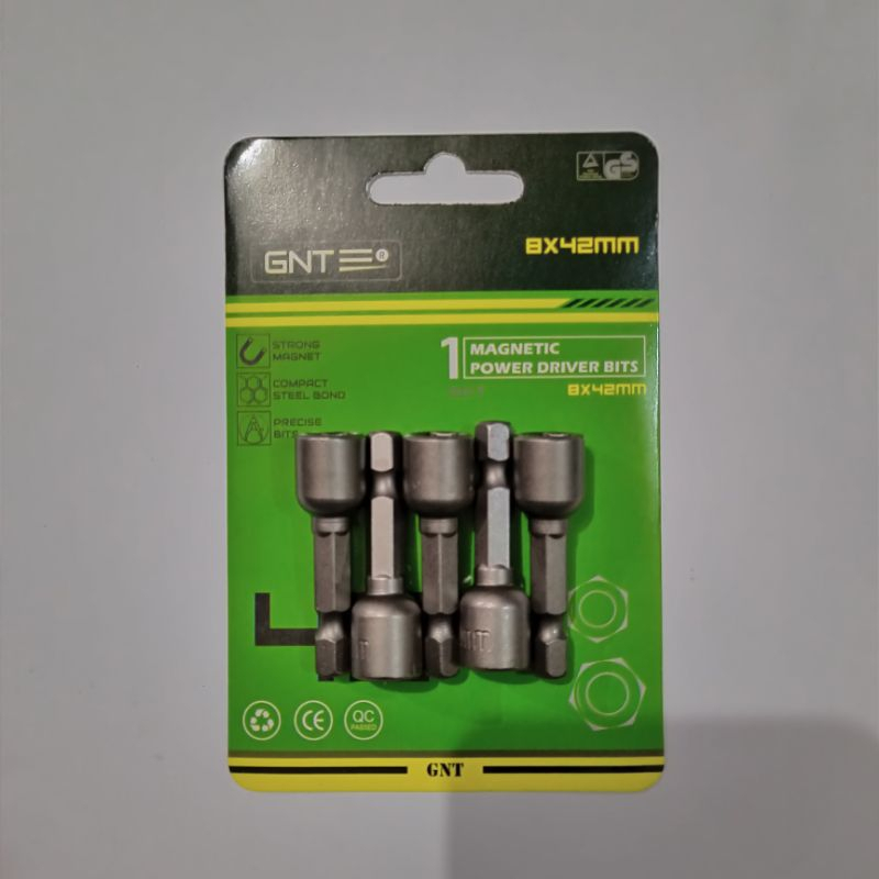 GNT Mata Bor Untuk Baut Taso 8mm | Magnetic Nut Power Driver Bits 8x42mm | mata Bor magnet Untuk Bau
