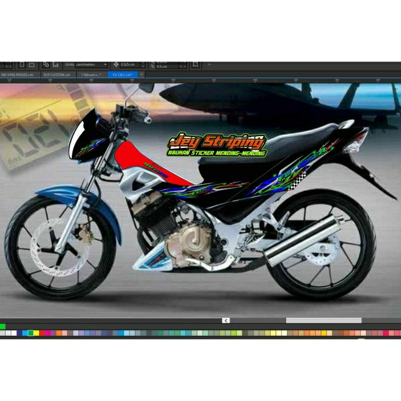 STRIPING SATRIA FU CBU LIS CUSTOM GRAFIS TRANSPARAN