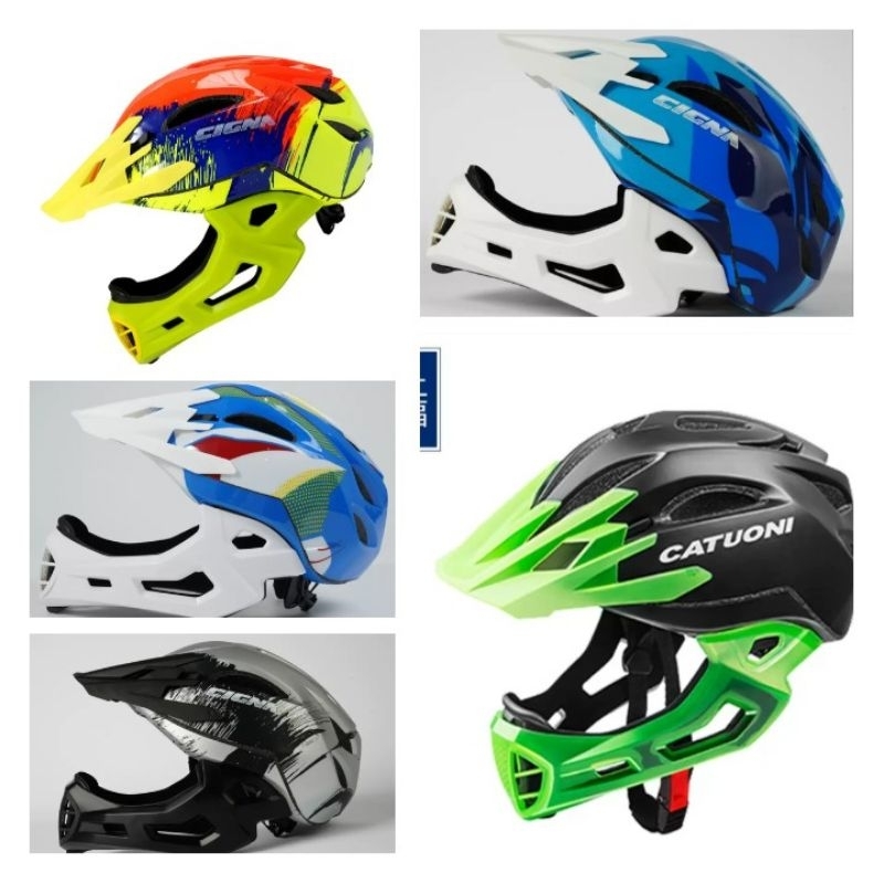 helm cigna pushbike anak full face 2in1