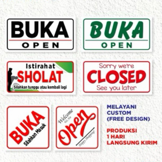 

Sign Akrilik Papan Petunjuk Buka Tutup Open Close