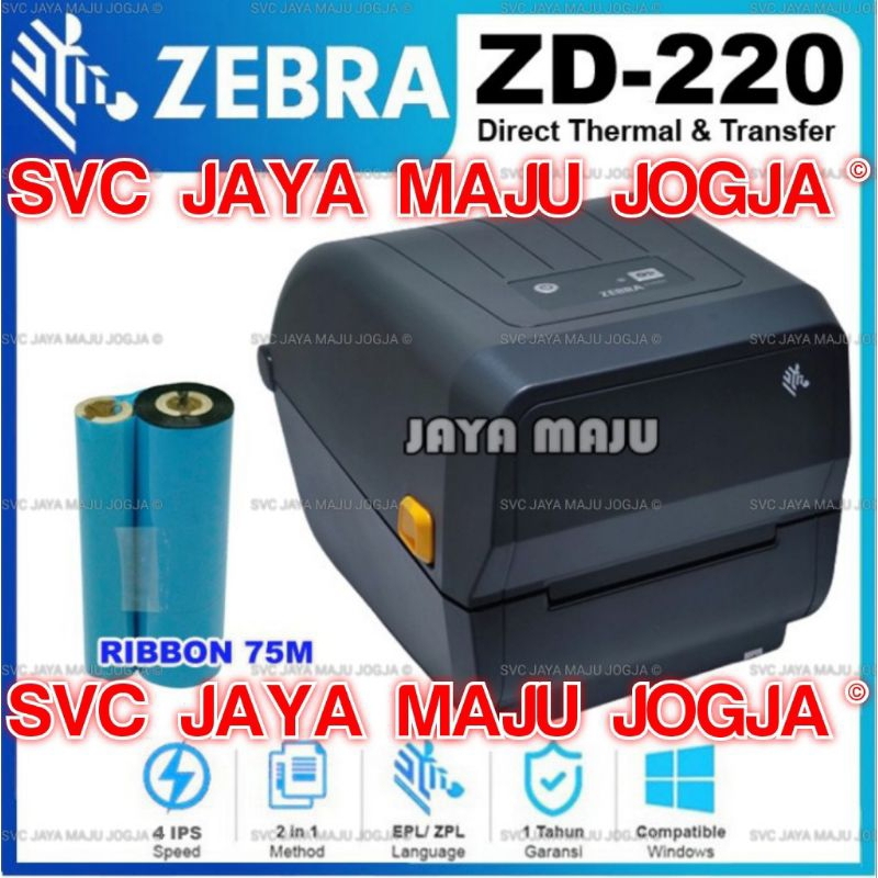 ZEBRA  ZD 220T  203 DPI - SPEED  102 MM/S - USB  ||  BARCODE PRINTER  THERMAL TRANSFER   DIRECT THER