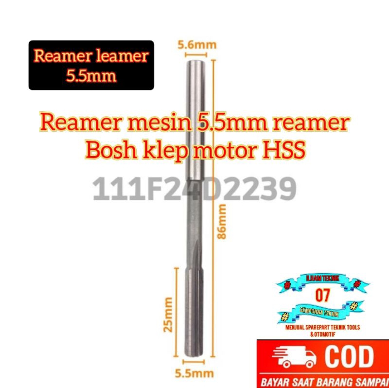 Reamer mesin 5.5mm reamer Bosh klep motor HSS bukan 4.5mm 5mm carbide