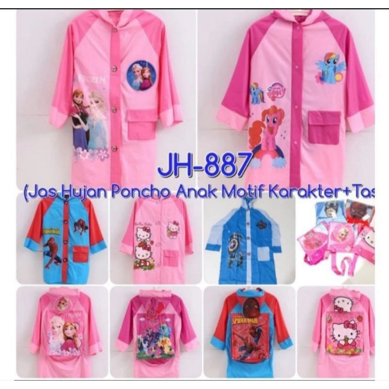 Jas hujan anak TERUSAN KARAKTER mantel anak