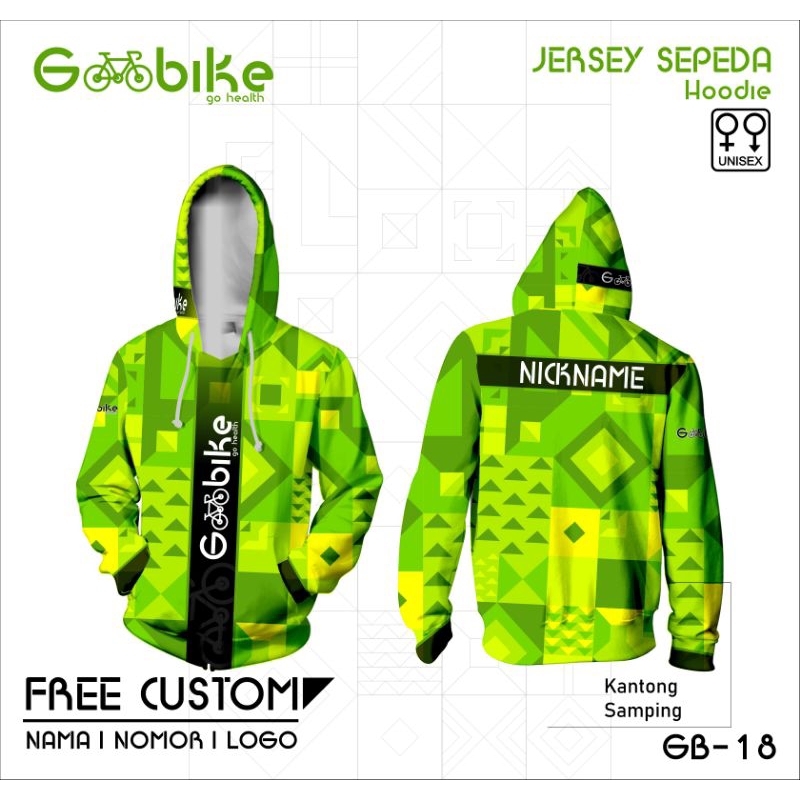 jaket hoodie sepeda goobike hoodie jersey gowes kaos baju sepeda gowes dewasa lengan panjang dan pen