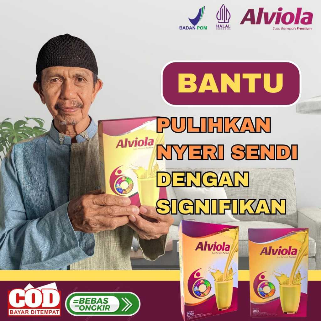 

ALVIOLA SUSU REMPAH PREMIMUM BANTU ATASI NYERI SENDI PERNAFASAN TURUNKAN KOLETEROL