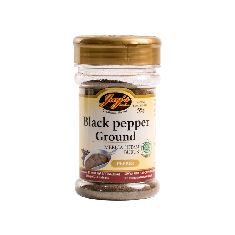 

Jay’s Kitchen Black Pepper Ground 55gr / Jays Merica Hitam Bubuk Halal