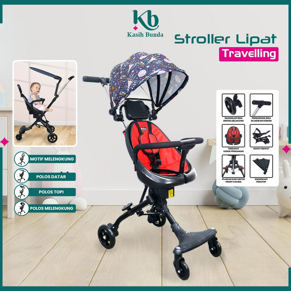 Kereta Dorong Roda 4 Stroller Lipat Travelling / Perlengkapan Bayi Micro Trike / Stroller Baby Canop