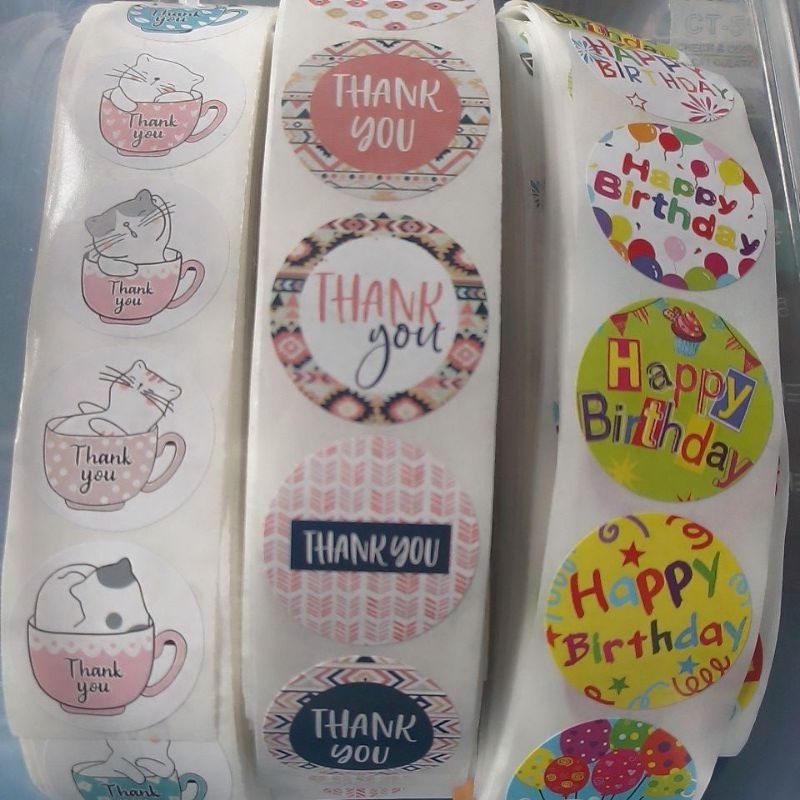 

stiker thank you,stiker happy birthday