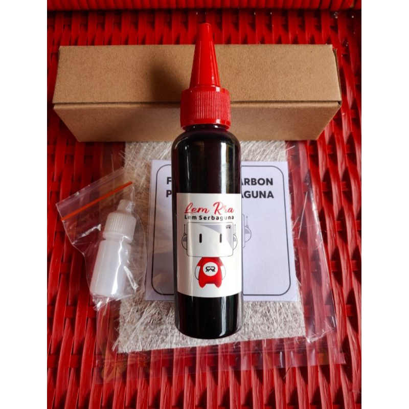 LEM TANGKI MOTOR / MOBIL SERAT FIBER KARBON ATOMIZER SUPER KUAT