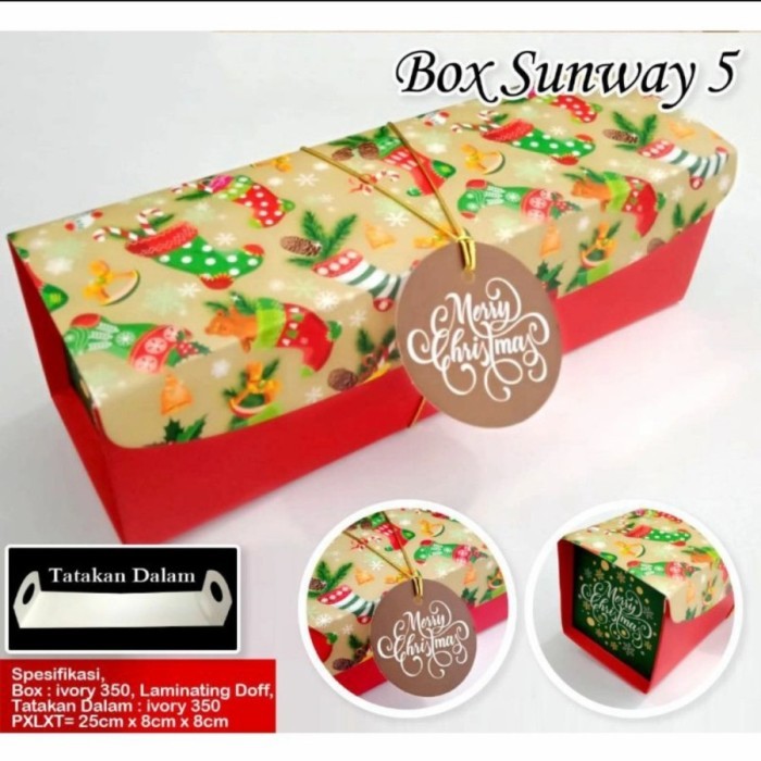 

Kardus dus wadah box kue kering roti gulung cake roll natal sinterklas santa claus